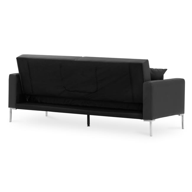Leslie Sofa Bed - Slate Grey (Faux Leather) - 4