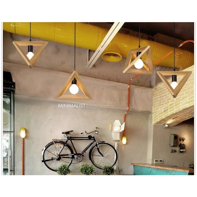 Triangle Wooden Pendant Lamp - 1
