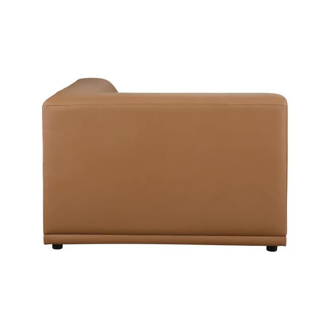 Milan Corner Unit - Caramel Tan (Faux Leather) - 6 - Leather sofa, brown leather, modern design, comfortable seating