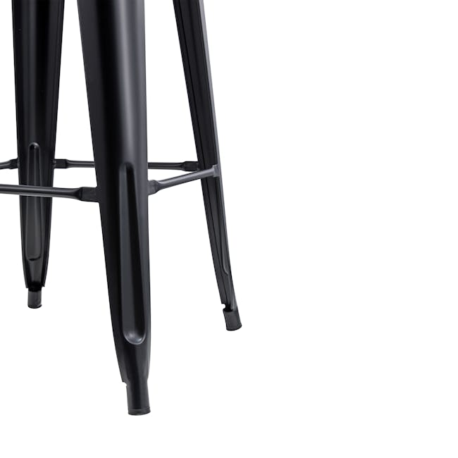 Bartel Bar Stool with Wooden Seat - Black - 4