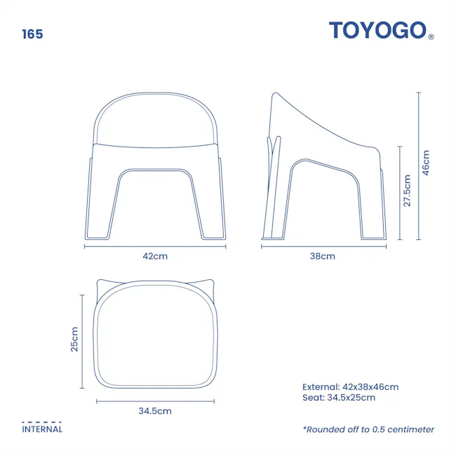 TOYOGO Pon Pon Children Chair - Baby Blue - 3