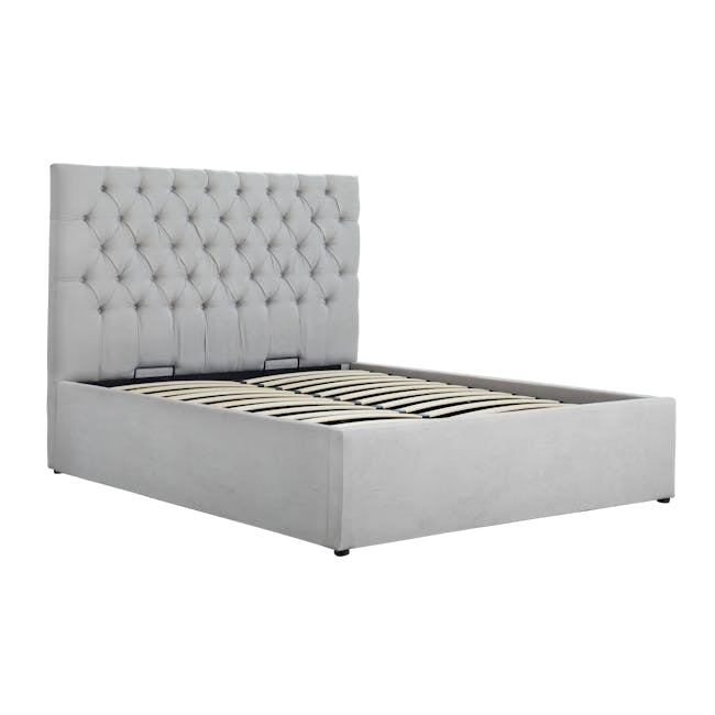 Isabelle Tall Queen Storage Bed - Silver Fox (Fabric), Milan By Hipvan |  Hipvan
