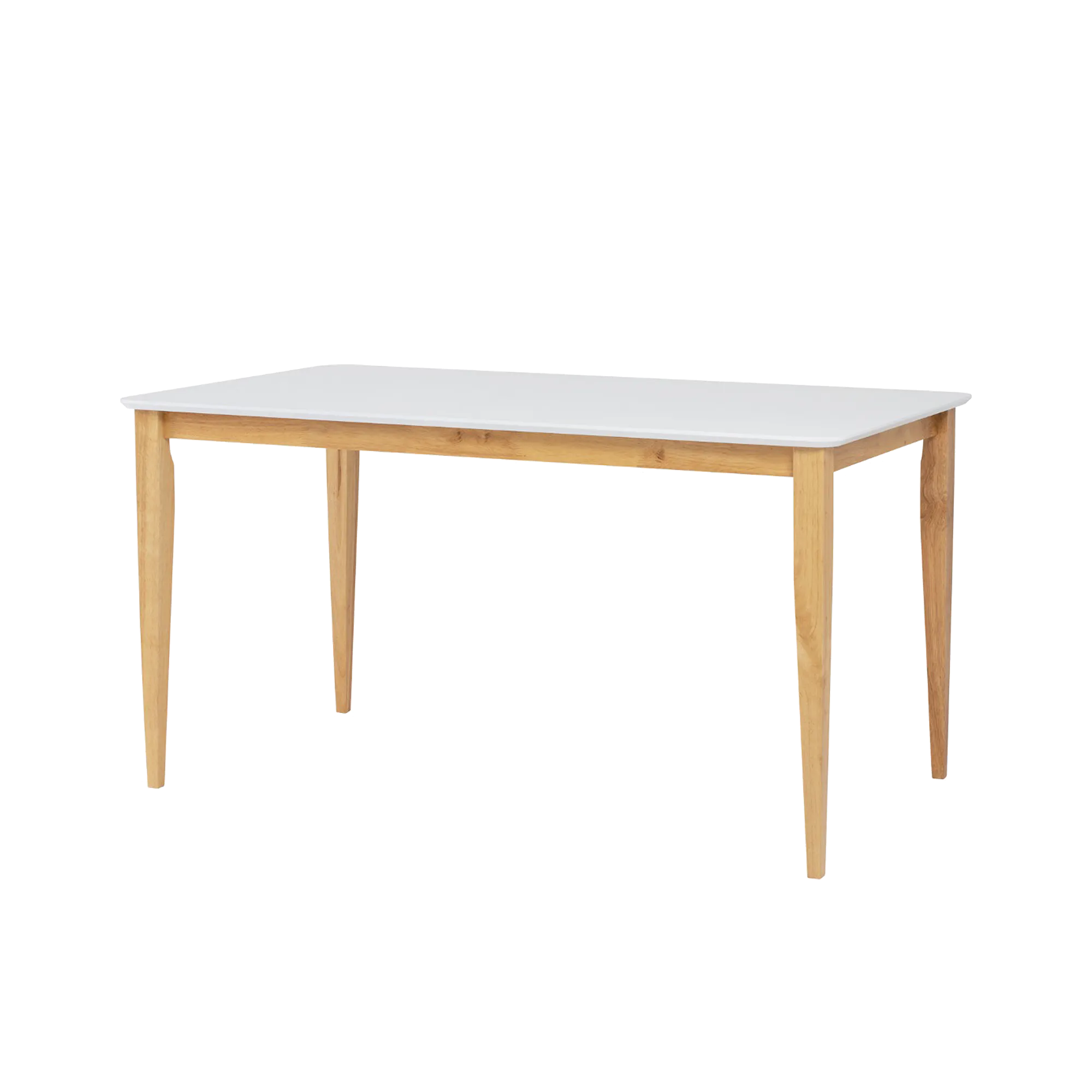 Charmant Dining Table 1.4m with 4 Macy Dining Chairs in Natural, White - 23
