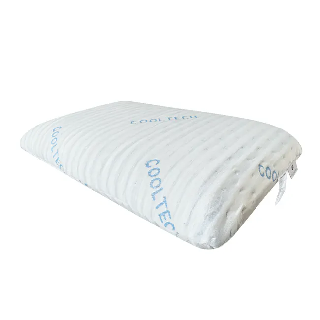 Intero Air-Pass CoolTech Charcoal Memory Foam Pillow Comfort - 6 - White, ribbed, cushioned, breathable, ergonomic