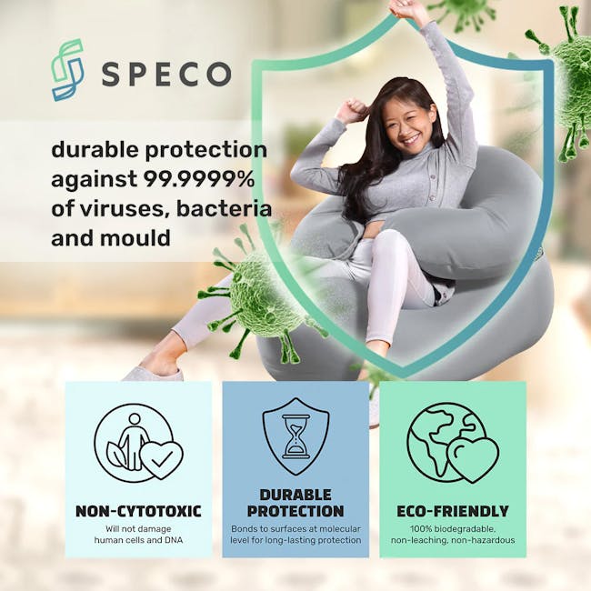 Doob Oomph Water-Repellent Bean Bag Chair - Winter Wheat (2 Sizes) - 7 - durable protection, 9999% virus, bacteria, and