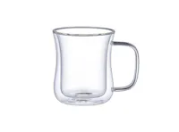 Aramoro Borosilicate Glass Double Wall Cup with Handle - 2 Pcs / Set