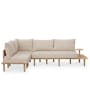 Nara L-Shape Sofa with Side Table - Beige - 0