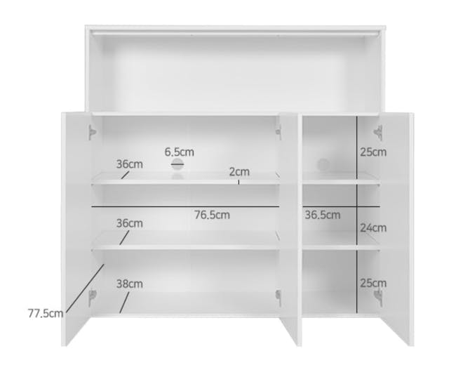 Fikk 3 Door Open Tall Cabinet - White - 11