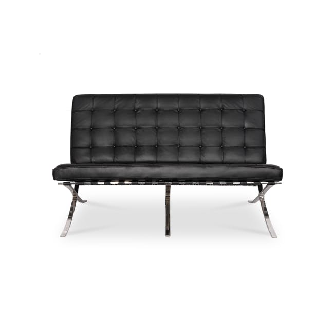 Benton 2 Seater Sofa - Black (Genuine Cowhide) - 0
