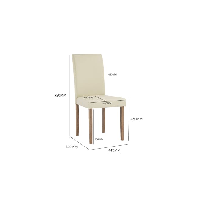 Dahlia Dining Chair - Natural, Navy (Fabric) - 4