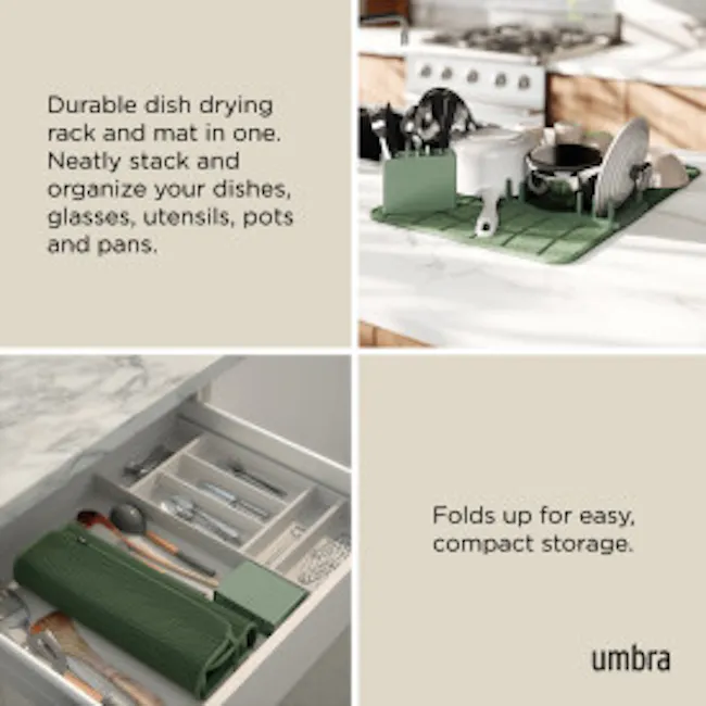 Udry Ultra Dish Rack & Drying Mat - Spruce - 10
