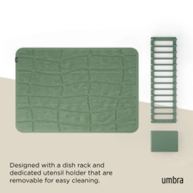 Udry Ultra Dish Rack & Drying Mat - Spruce - 12
