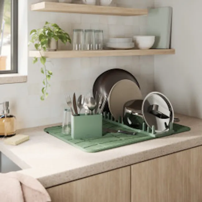 Udry Ultra Dish Rack & Drying Mat - Spruce - 2
