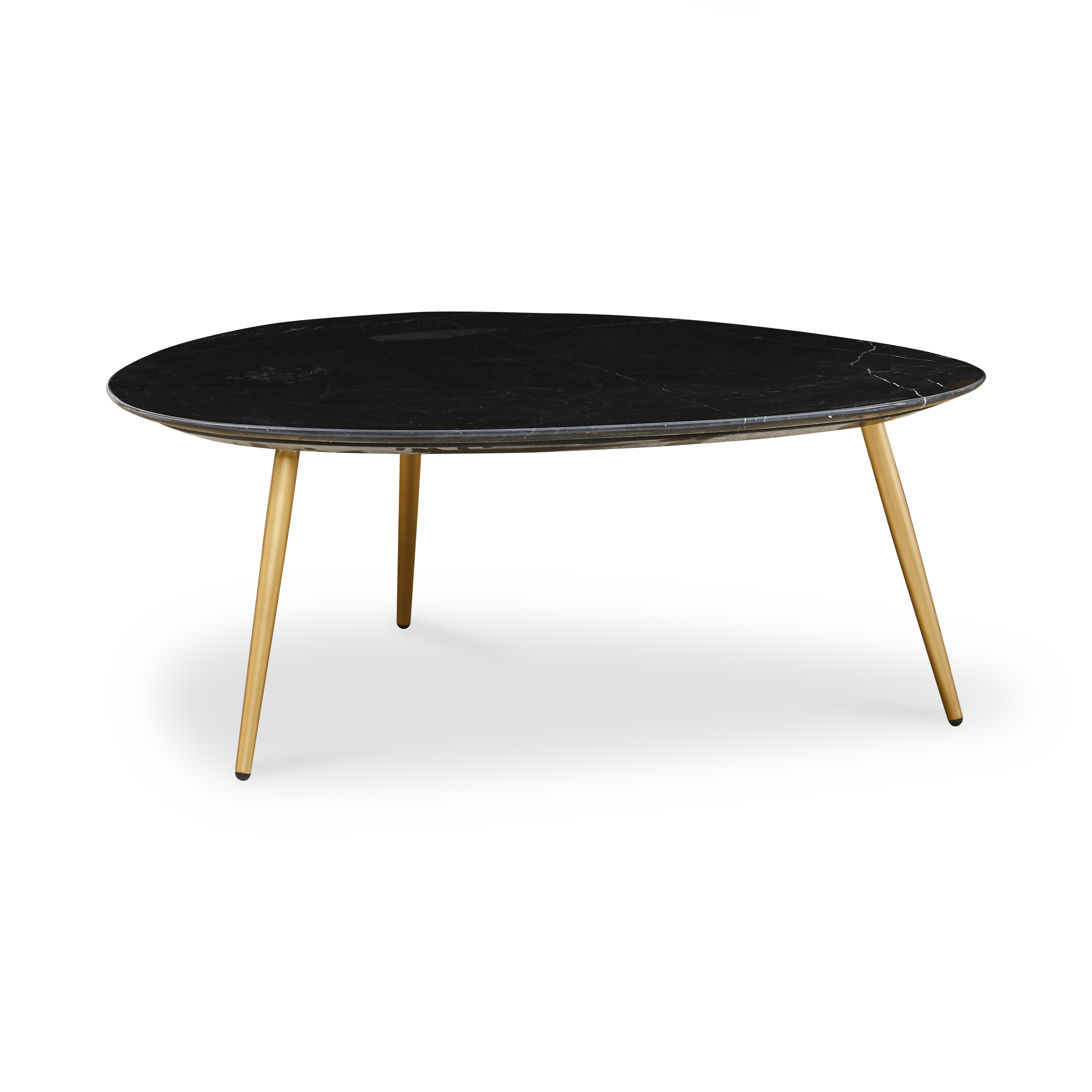 oval black marble coffee table