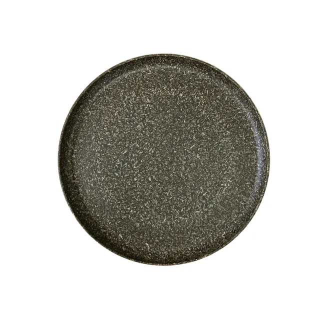 Sonite Husk Logan Plate 26.7cm - Charcoal - 1 - Dark, textured, round, ceramic plate, rustic design, speckled pattern, matte