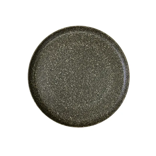 Sonite Husk Logan Plate 26.7cm - Charcoal (Set of 4) - 1 - Dark, textured, round, ceramic plate, rustic design, speckled