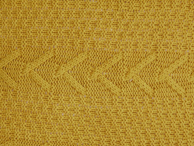 Sidney Knitted Cushion - Mustard - 1
