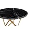 Lencia Marble Side Table - Black, Gold - 2
