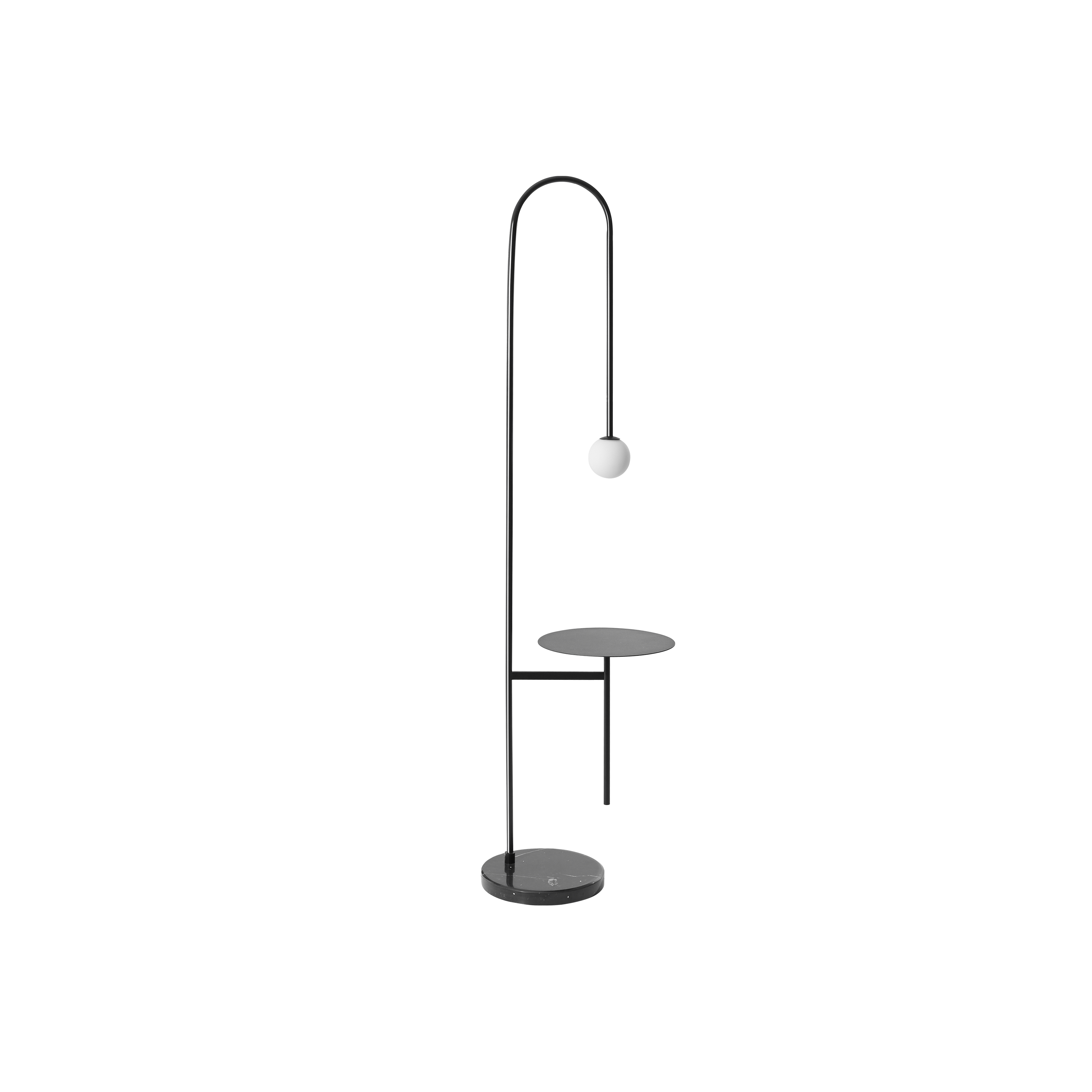 Cilja Floor Lamp with Side Table - Black