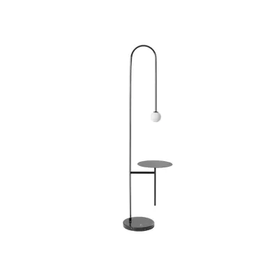Cilja Floor Lamp with Side Table - Black