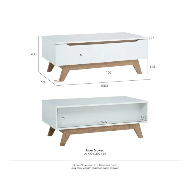 (As-is) Miah Coffee Table - Walnut, Grey - 23