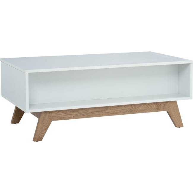 Miah Coffee Table - Natural, White - 7