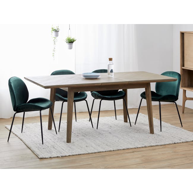 Tilda Extendable Dining Table 1.6-2m with 4 Averie Dining Chairs in Cocoa, Dolphin Grey - 2