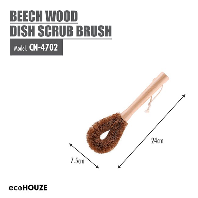 ecoHOUZE Beech Wood Dish Scrub Brush - 1
