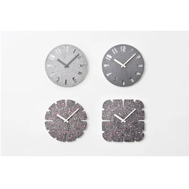 PANECO CLOCK - STONE Square - 5 - Modern wall clock design featuring a mix of matte and glossy textures., Geometric clock