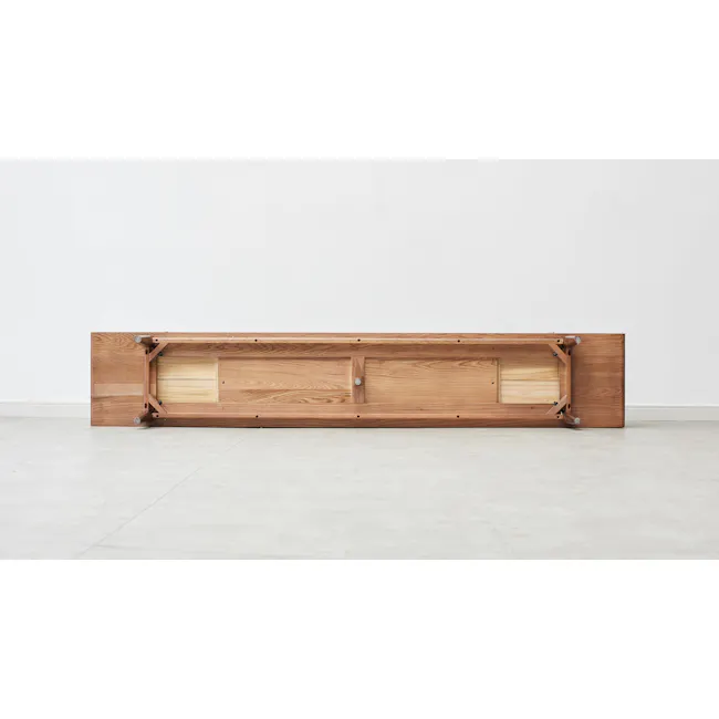 Lucia TV Console 2.2m - 12 - Wooden shelving unit, minimalist design, natural wood finish, rectangular shape, sturdy