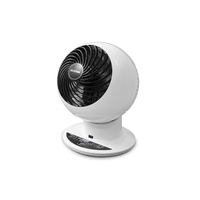 IRIS Ohyama Oscillate Up/Down/Left/Right Circulator Fan - White, Black - 1 - Round, white, modern fan with black blades