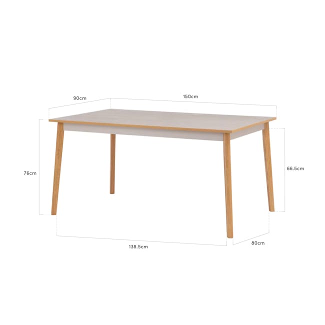 (As-is) Sergio Dining Table 1.5m - Natural, Grey - 10
