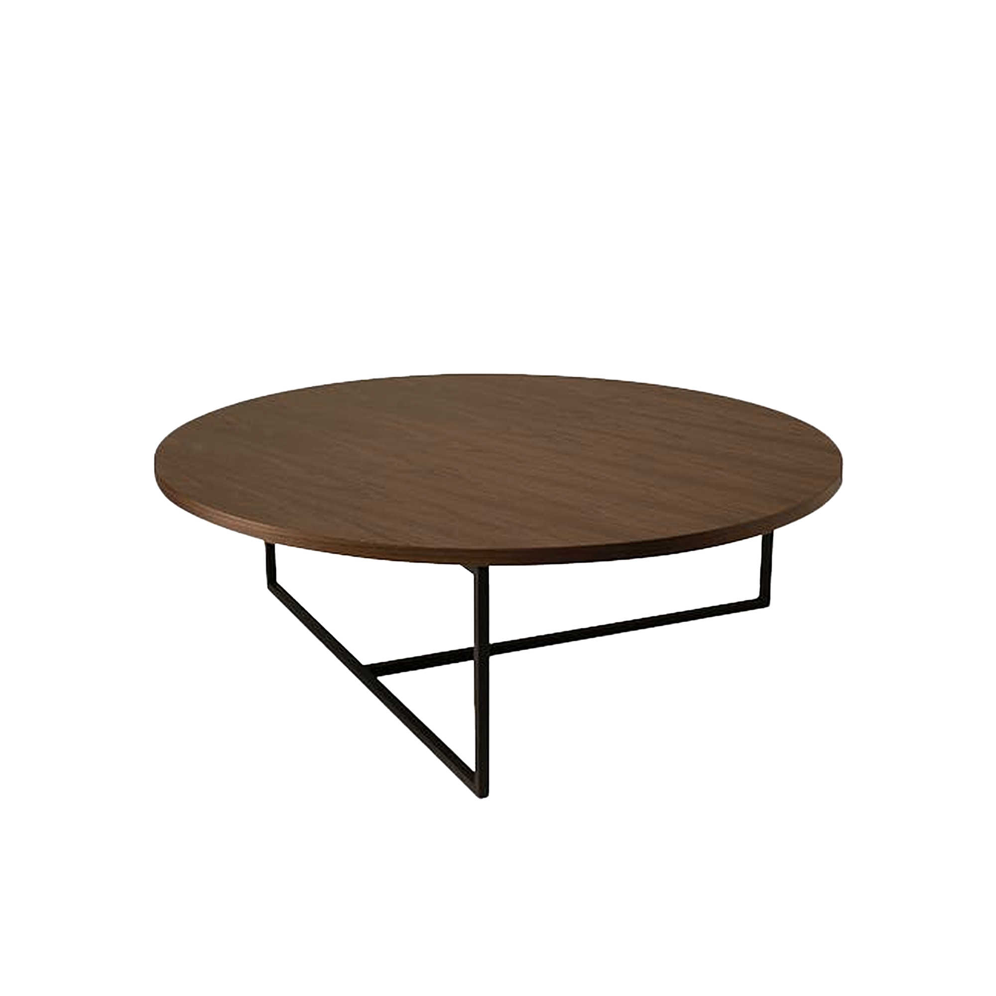 Felicity Round Coffee Table - Walnut, Matt Black