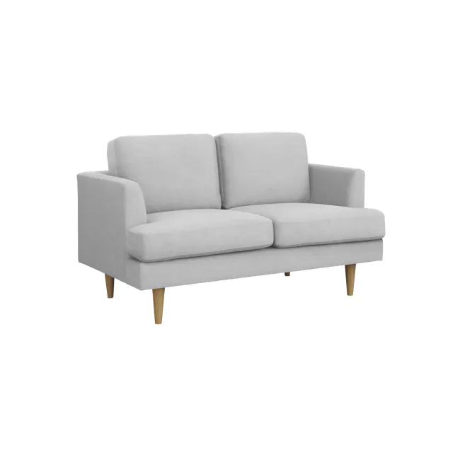 Soma 2 Seater Sofa - Silver (Scratch Resistant) - 4 - Light gray upholstered sofa, modern design, minimalist style