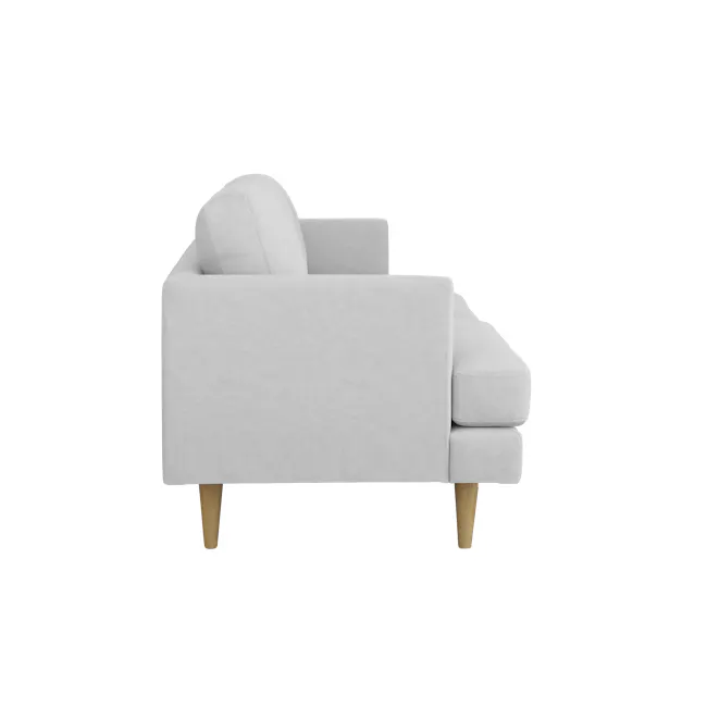 Soma 2 Seater Sofa - Silver (Scratch Resistant) - 10 - Light gray upholstered armchair, minimalist design, soft fabric