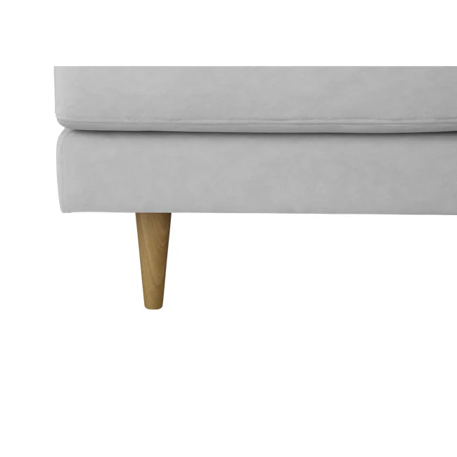 Soma 2 Seater Sofa with Soma Armchair - Silver (Scratch Resistant) - 7 - Light gray upholstered bench, wooden leg