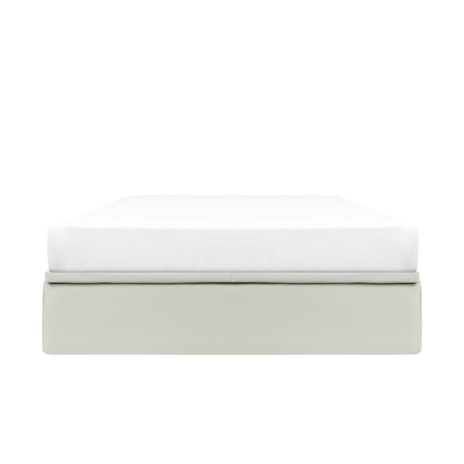 ESSENTIALS Queen Storage Bed - White (Faux Leather) - 0