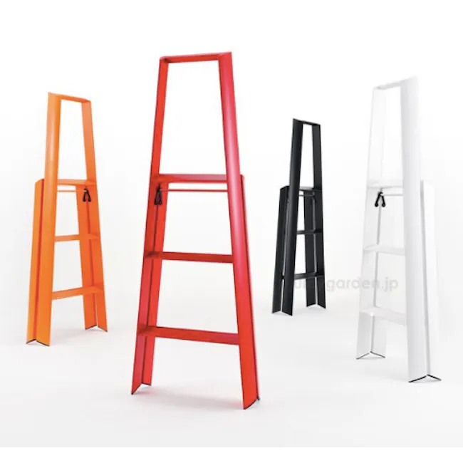 Hasegawa Lucano Aluminium 4 Step Ladder - Mustard Yellow - 4 - Vibrant red ladder with black accents, Sleek black ladder