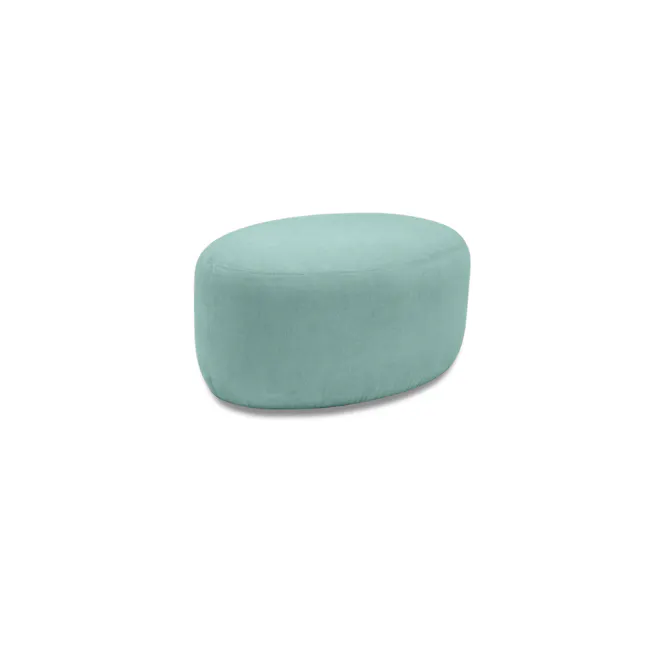 Pebble Ottoman - Turquoise (2 Sizes) - 2 - Turquoise, cushion, round, upholstered, fabric, soft, plush, ergonomic