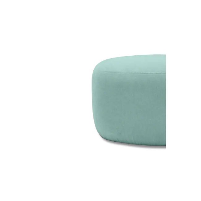 Pebble Ottoman - Turquoise (2 Sizes) - 3 - Turquoise upholstered ottoman, minimalist design, soft fabric texture, modern
