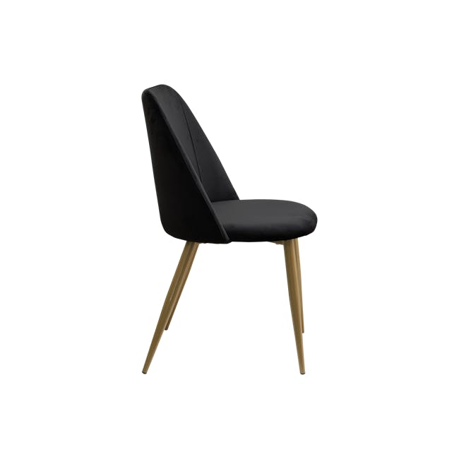 Elsie Dining Chair - Gold, Black (Velvet) - 2
