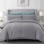 Hillcrest Comfy Lux Solid 988TC Fitted Sheet Set – Grey (4 Sizes) - 0