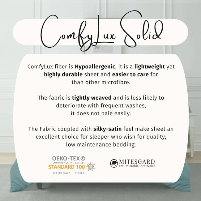 Hillcrest Comfy Lux Solid 988TC Fitted Sheet Set – Grey (4 Sizes) - 1