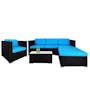 Summer Modular Outdoor Sofa Set - Blue Cushions - 0