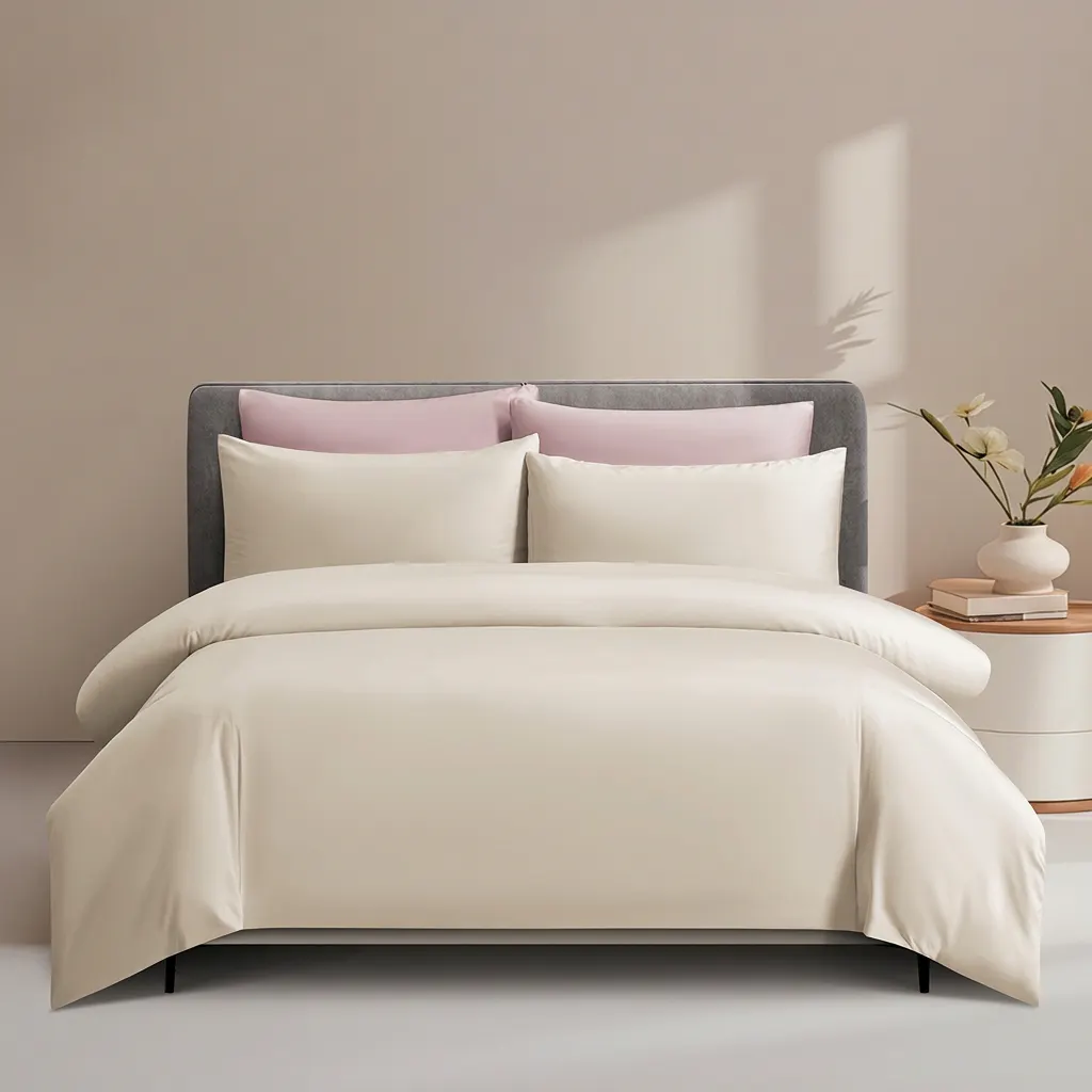 Intero MDC 100% Combed Cotton 1200TC Fitted Sheet Set - Beige (4 Sizes)