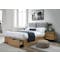 Cassius 2 Drawer Queen Bed in Oak, Tin Grey with 2 Kyoto Top Drawer Bedside Tables in Oak - 1