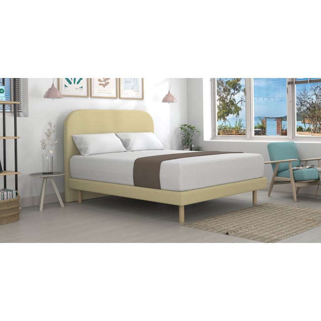Anitra Queen Bed - Sand (Faux Leather) - 2