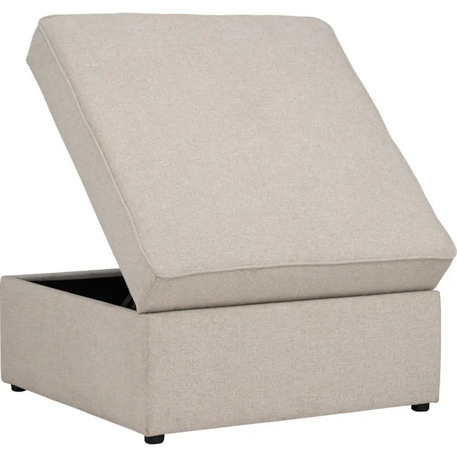 Tony 2 Seater Extended Storage Sofa - 30 - Modern upholstered sofa, beige fabric, sleek design, comfortable seating, open