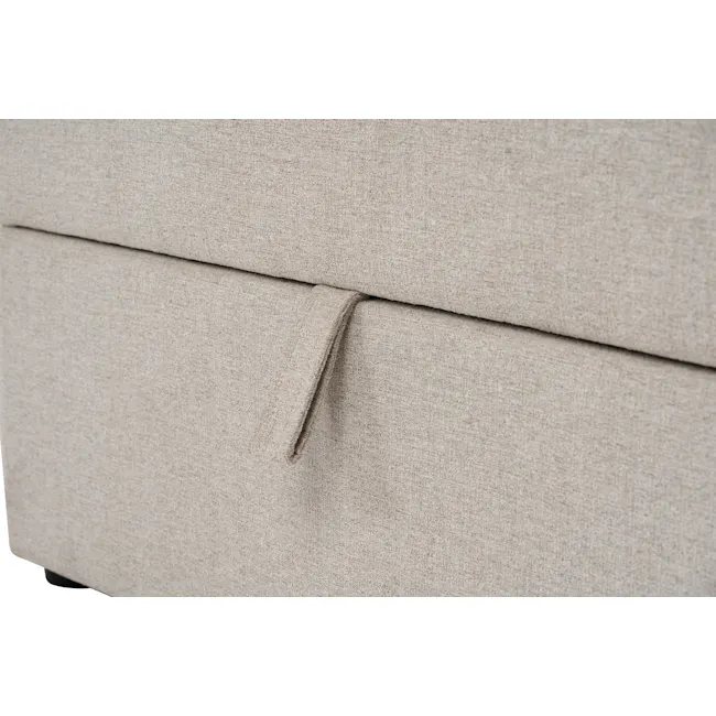 Tony 2 Seater Extended Storage Sofa - 33 - Beige fabric, textured surface, woven design, soft texture, natural fiber, linen
