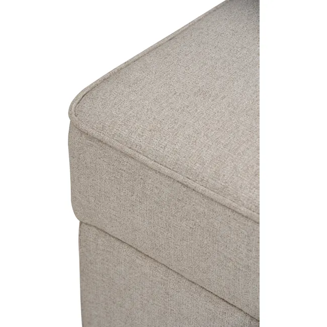 Tony 2 Seater Extended Storage Sofa - 36 - Cream upholstered ottoman, textured fabric, soft beige, cushioned surface